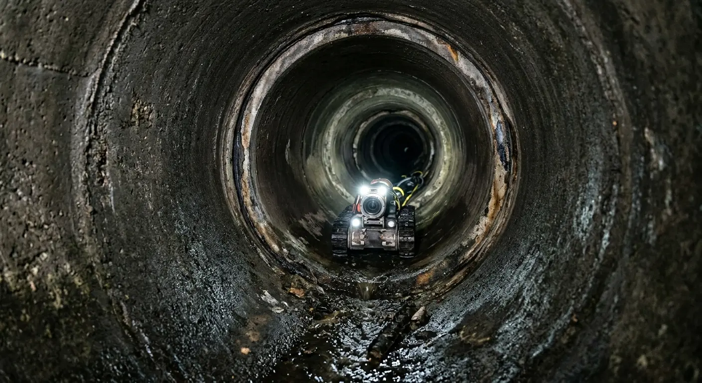 Robotic sewer camera inspecting pipe interior for Drain Snake Service in Boise City